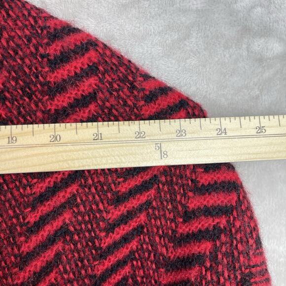 Vtg 80's Saito Small Chevron Large Button Wool Sweater Boom Boom Shoulder Pads - Picture 14 of 16